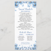 Whimsical Floral Dusty Blue Tiara Quinceañera Programm (Rückseite)