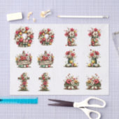 Whimsical Floral Easter for  Shells  Decoupage Seidenpapier (Handwerk)