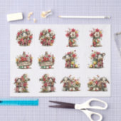 Whimsical Floral Easter for Shells  Decoupage Seidenpapier (Handwerk)