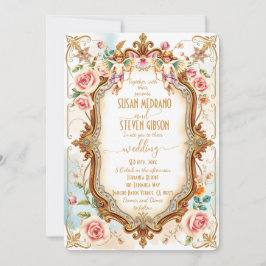 Whimsical Floral Elegant Cupid Wedding Einladung