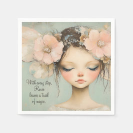 Whimsical Floral Fairy Butterfly Wings Custom Serviette