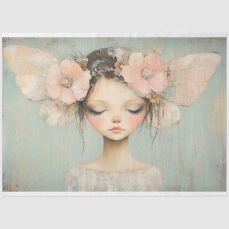 Whimsical Floral Fairy Butterfly Wings Decoupage Seidenpapier