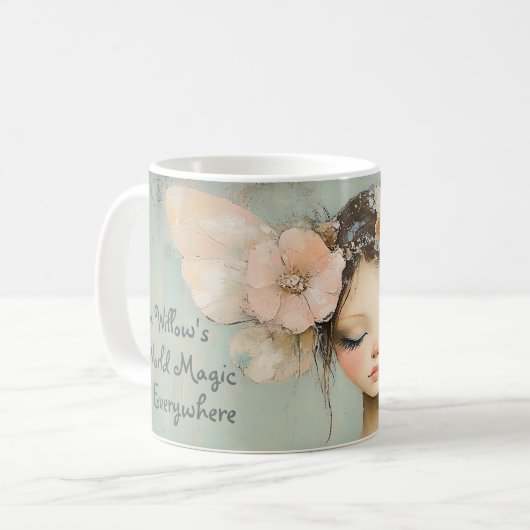 Whimsical Floral Fairy Butterfly Wings Individuell Kaffeetasse (Vorderseite Links)