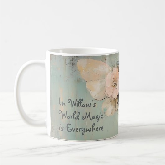 Whimsical Floral Fairy Butterfly Wings Individuell Kaffeetasse (Links)