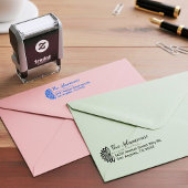 Whimsical Floral Family Name, Fancy Return Address Permastempel