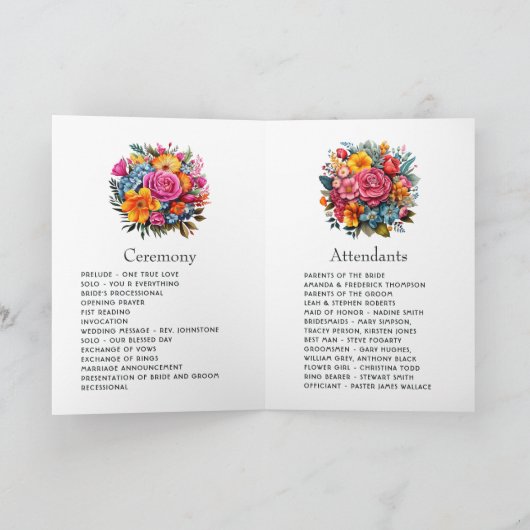 Whimsical Floral Fiesta Wedding Programm (Innenseite)