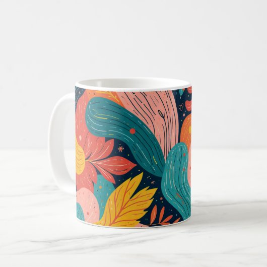 Whimsical Floral Flow Mug Kaffeetasse (Vorderseite Links)