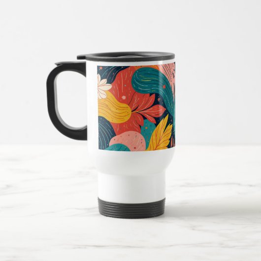 Whimsical Floral Flow Mug Reisebecher (Links)
