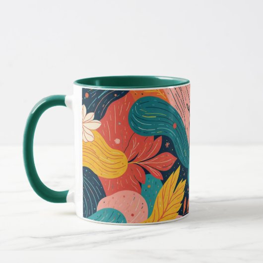 Whimsical Floral Flow Mug Tasse (Links)