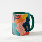 Whimsical Floral Flow Mug Tasse (VorderseiteRechts)