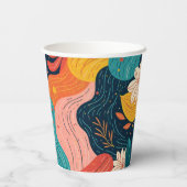 Whimsical Floral Flow Papiertasse Pappbecher (Rückseite)