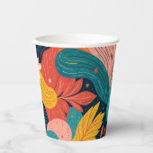 Whimsical Floral Flow Papiertasse Pappbecher (Vorderseite)