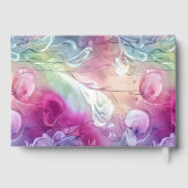 Whimsical floral flüssig Süßerbse Blume reale Foli Gästebuch (Rückseite)