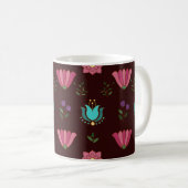 Whimsical Floral Folk Tasse (VorderseiteRechts)