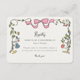 Whimsical floral French Registry Einladung einfüge