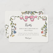 Whimsical floral French Registry Einladung einfüge (Vorne/Hinten)
