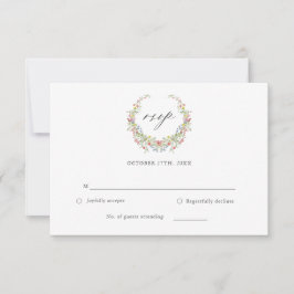 Whimsical Floral Garden Elegante Wedding RSVP Card Karte