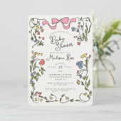 Whimsical Floral Girl Doodle Kinderdusche laden ei (Stehend Vorderseite)