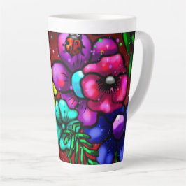 Whimsical Floral Graffiti Art Blume Blume Milchtasse