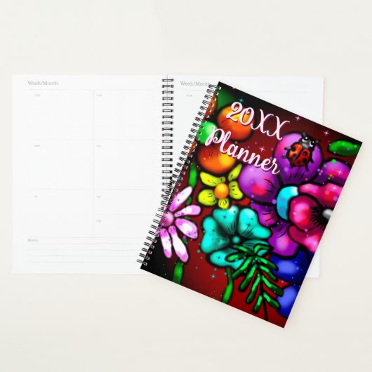 Whimsical Floral Graffiti Art Blume Blume Planer (Anzeige)