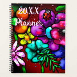 Whimsical Floral Graffiti Art Blume Blume Planer