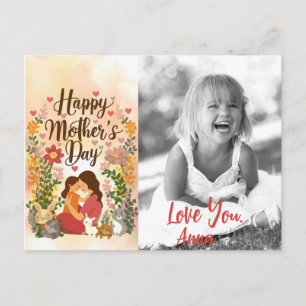 *~* Whimsical Floral Heart Mother's Day AP72 Foto Feiertagspostkarte