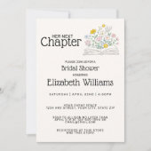 Whimsical Floral Her Next Chapter Bridal Shower  Einladung (Vorderseite)