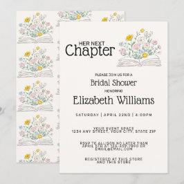 Whimsical Floral Her Next Chapter Bridal Shower  Einladung