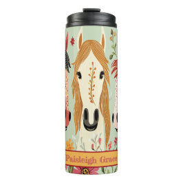 Whimsical Floral Horse Design Thermosbecher