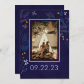 Whimsical Floral Illustration Garden Foto Hochzeit Save The Date (Vorne/Hinten)