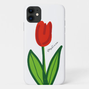 Whimsical floral iPhone Gehäuse mit Tulpe Blume 11 Hülle