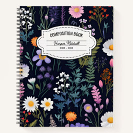 Whimsical Floral-Komposition-Notebook Notizblock