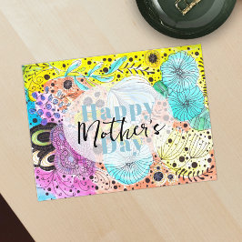 Whimsical floral künstlerisch lebendig Mutter Tag Postkarte