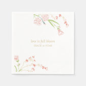 Whimsical Floral Liebe in voller Blüte Serviette (Vorderseite)