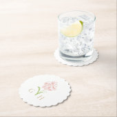 Whimsical Floral Line gezeichnet Rose Hochzeit Untersetzer (Vor Ort)