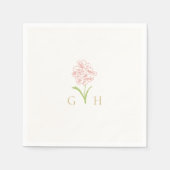 Whimsical Floral Line gezeichnet Rose Napkins Serviette (Vorderseite)