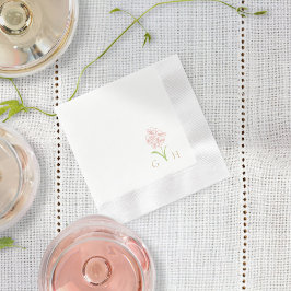 Whimsical Floral Line gezeichnet Rose Napkins Serviette