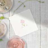 Whimsical Floral Line gezeichnet Rose Napkins Serviette
