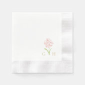 Whimsical Floral Line gezeichnet Rose Napkins Serviette (Vorderseite)