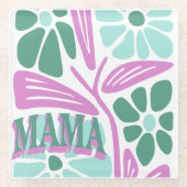 Whimsical Floral Mama  Glasuntersetzer (Vorderseite)