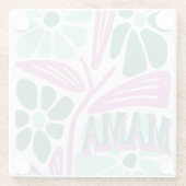 Whimsical Floral Mama  Glasuntersetzer (Rückseite)