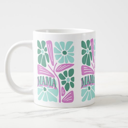 Whimsical Floral Mama  Jumbo-Tasse (Links)