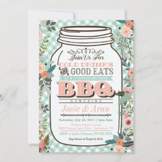 Whimsical Floral Mason Jar GRILLEN Einladung