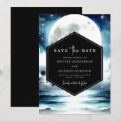 Whimsical Floral Moonlit Wedding Save The Date (Vorne/Hinten)