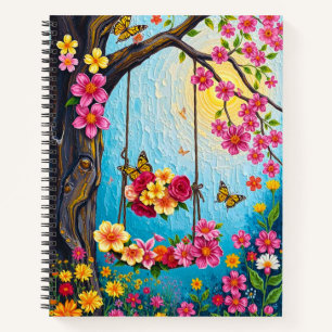 Whimsical Floral Notebook/ Niedliche Blume Notizblock