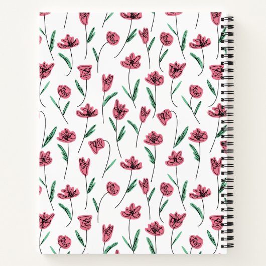 Whimsical Floral Notebook - Scribbly-Blume Notizblock (Rückseite)