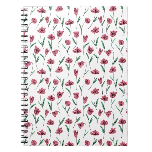 Whimsical Floral Notebook - Scribbly-Blume Notizblock (Vorderseite)