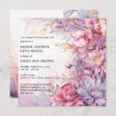Whimsical Floral Open House Brautparty Einladung (Vorne/Hinten)