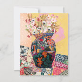 Whimsical Floral Paper Collage Mixed Grußkarte Dankeskarte (Vorderseite)