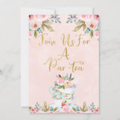 Whimsical Floral Par-Tee Party Geburtstag Einladung (Rückseite)